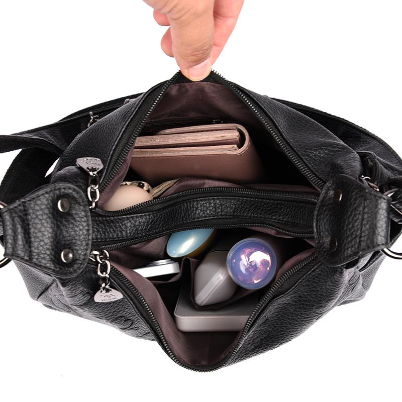 Soft Leather Large Capacity Crossbody Bag Women's Shoulder Bag Middle-aged Mother Bag