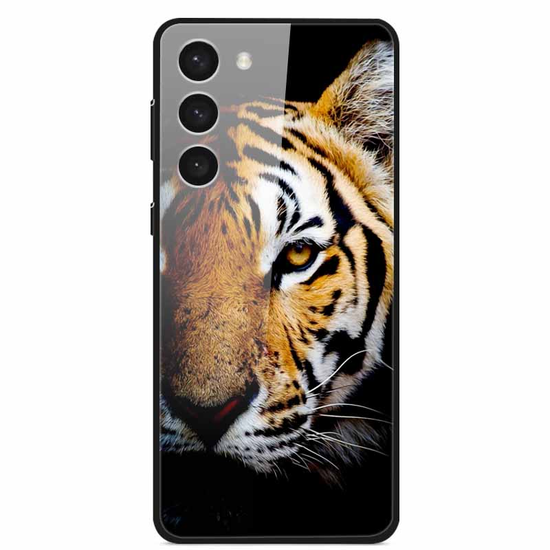 Tempered Glass Case For Samsung S23 Plus 5G Cover Galaxy S 23 Space Hard Back Coque For Samsung S23 Ultra S23+ Bumpers Funda Cat