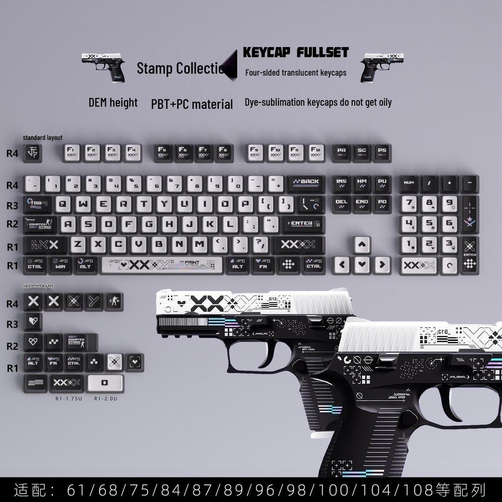 Four-Sided Translucent Color Keycaps for Customized Mechanical Keyboard