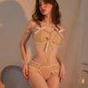 Temptation Lace Bodysuit: Open Crotch Small-Bust Lingerie for Passionate Homewear