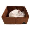 Polyester Pet House Warm Thick Velvets Thermal Cats Bed For Indoor Kitten Quick Assembly Compacts Storage Design