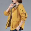 Women Hooded Casual Plus Size Windbreaker Tops Spring Autumn Trench Coat  Loose Jackets Female