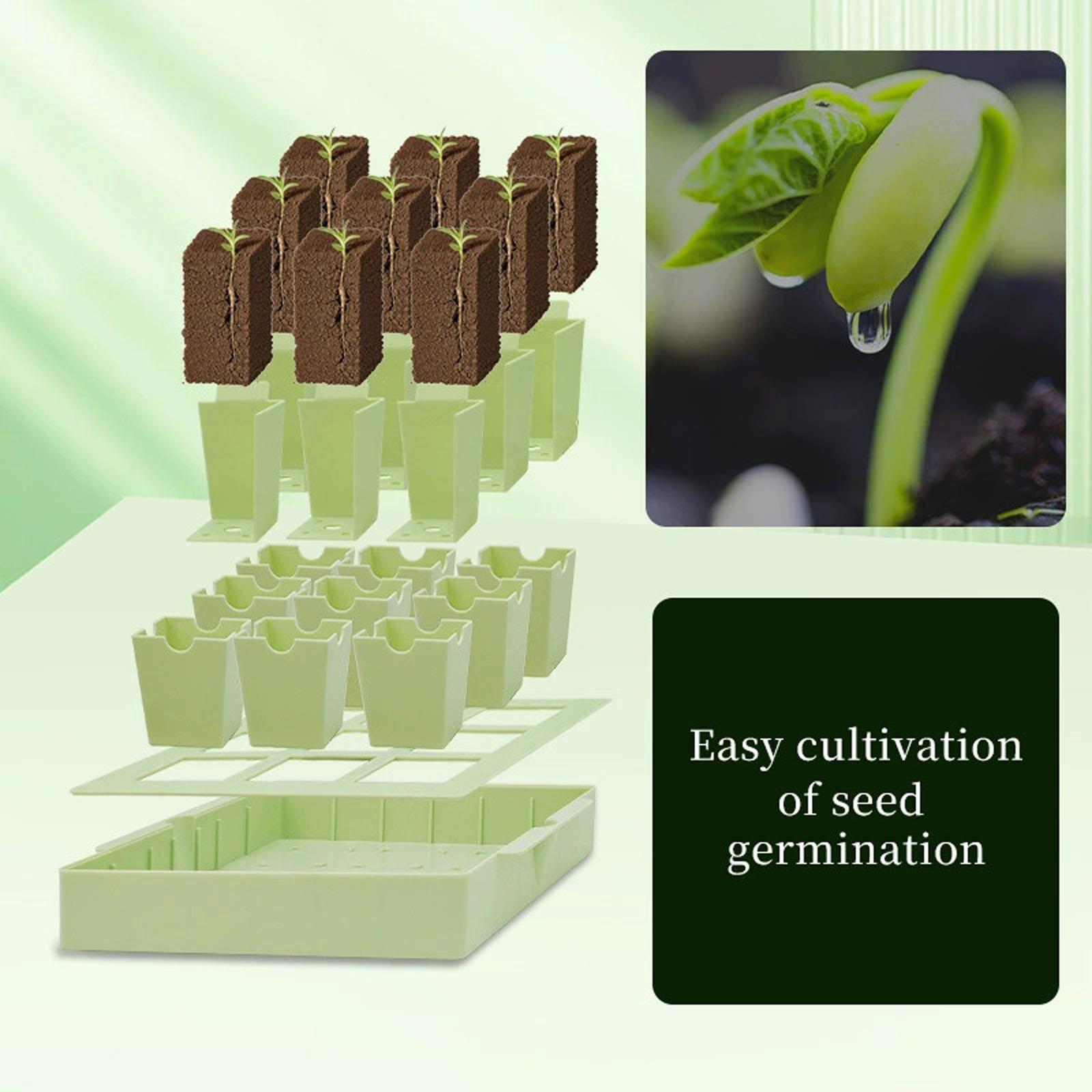 Reusable Seed Tray , Outdoor Gardening Tools for Courtyard, Seed Starting Tray for Garden Planting, Reusable Courtyard Gardening Equipment One Size зелёный