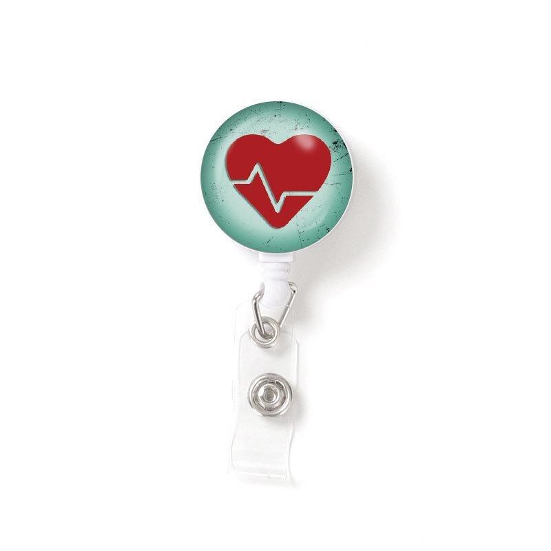 Fivela retrátil médica dos desenhos animados médico enfermeira licença de trabalho cordão criativo fácil de puxar fivela certificado marca nome