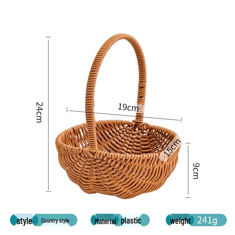Handwoven Rattan Flower Basket: Ideal for Camping, Picnics, Storage, and Floral Arrangements