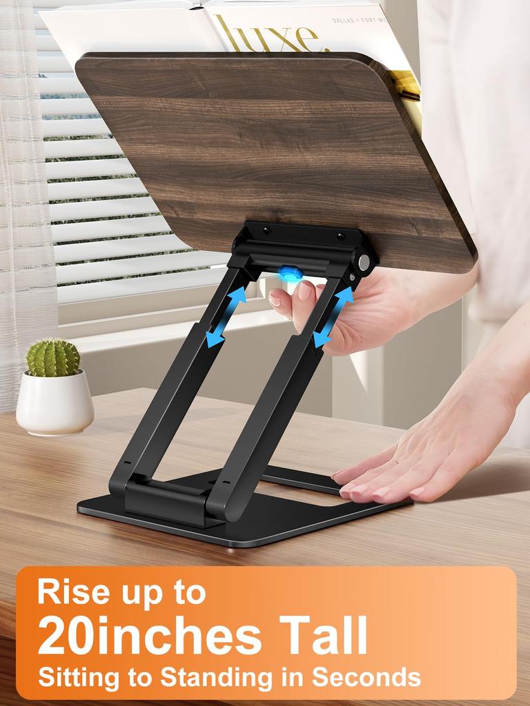 Tounee Book Extendable Book Holder Height Drawer Ergonomic Book Stand with Extendable Page Fits All Books Stand, Stand, Adjustable, Design, Clips,