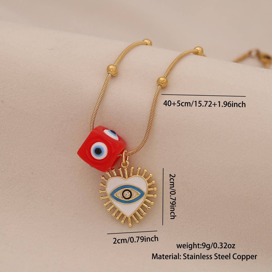 Demon Eye Necklace Retro Lips Chili Fashionable Elegant Versatile Titanium Steel Clavicle Chain красный