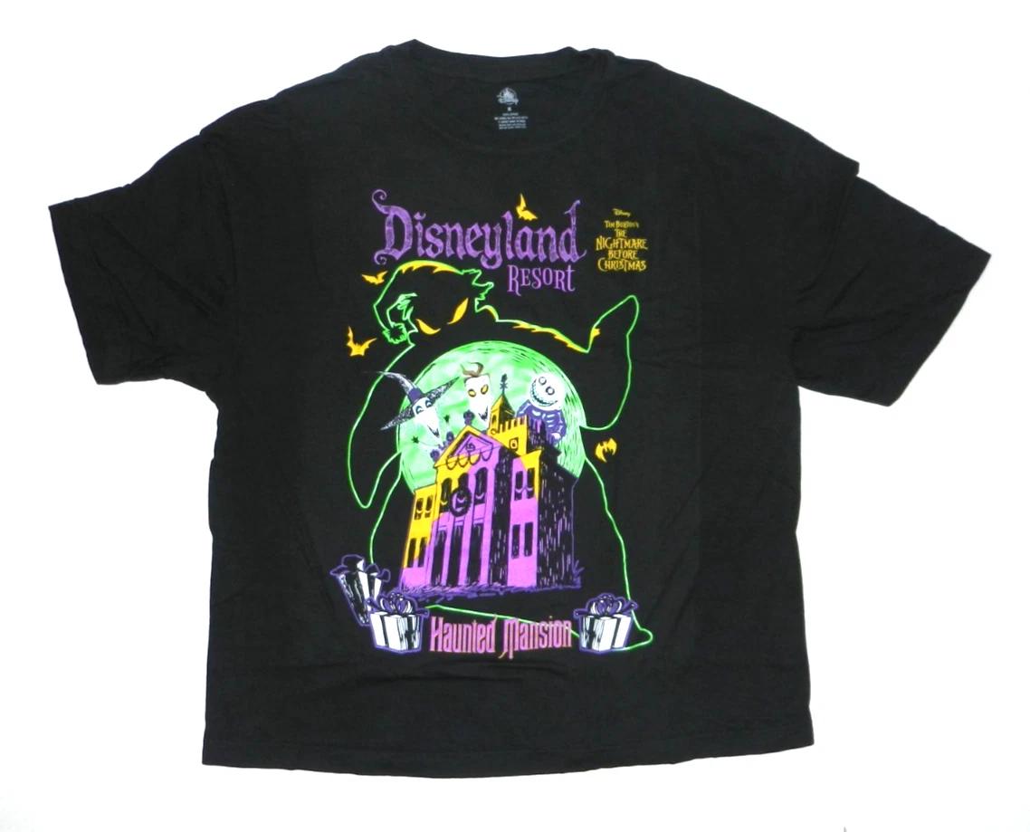 Disneyland Resort Haunted Mansion Oversize Black 100% Cotton T-shirt Mens Tees Top New 3XL