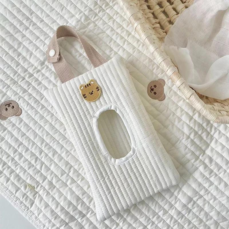 

Cartoon Cute Bear Tissue Box Travel Car Portable Handheld Storage Bag Towel Cover Hanging Bag For Cart Accessories tiger белый