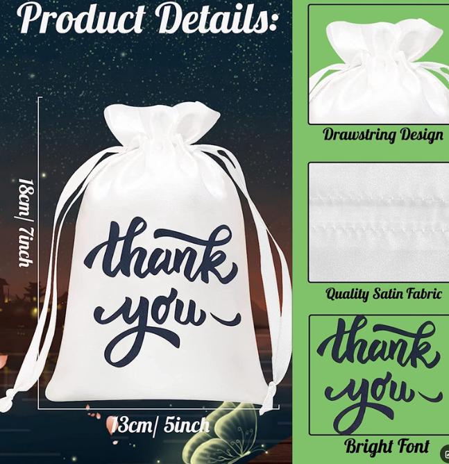 

10 шт. атласные подарочные пакеты, завязывающиеся на шнурок, мешочки для украшений, конфетные мешочки на День благодарения, свадьбу, день рождения, праздничную вечеринку, Рождество 10pcs белый