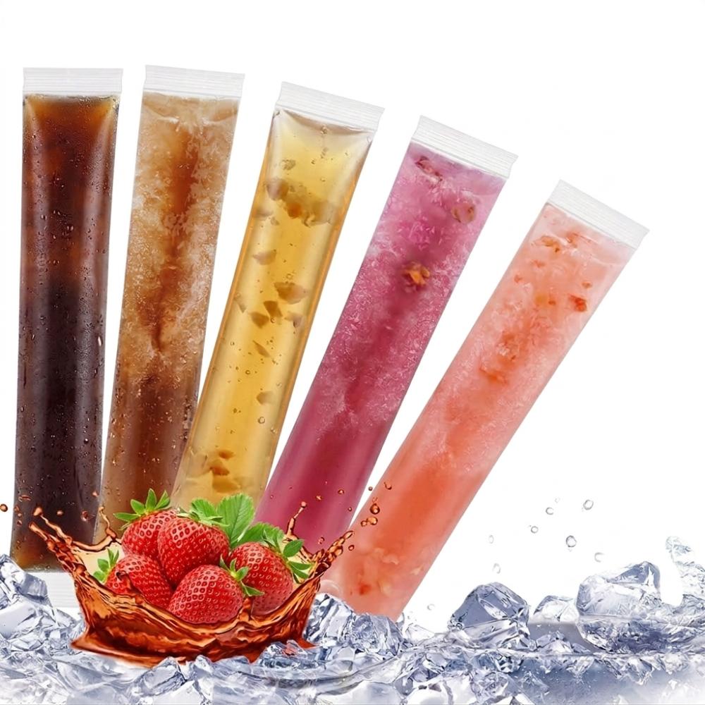 100pcs Disposable Ice Popsicle Mold Zip Seals Disposable Ice Popsicle Ice Lolly Bags  Summer