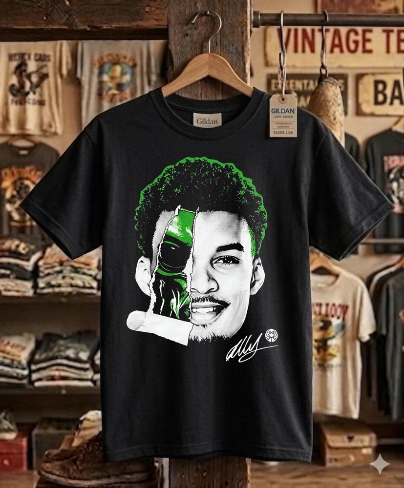 Vintage Wemby Alien Retro Basketball Tee Texas Graphic Portrait Black Shirt M