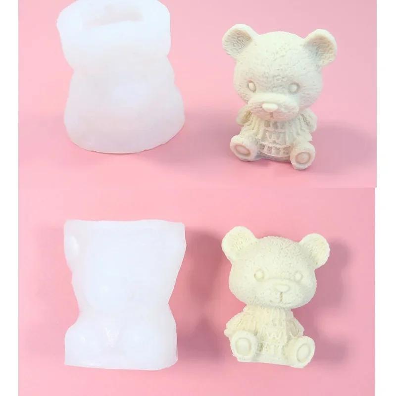 DIY Little Bear Ice Mold Food Grade Silicone Ice Box Household Cartoon Model Coffee Ice Film Bear Ice Cream Mold  Ice Tray