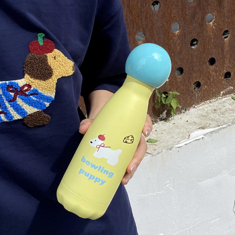 

Niche High-End Puppy Bowling Cup, Cartoon Repair Hook 316 Stainless Steel Thermal Insulation Water Cup Accompanying Cup Large Capacity 350ml