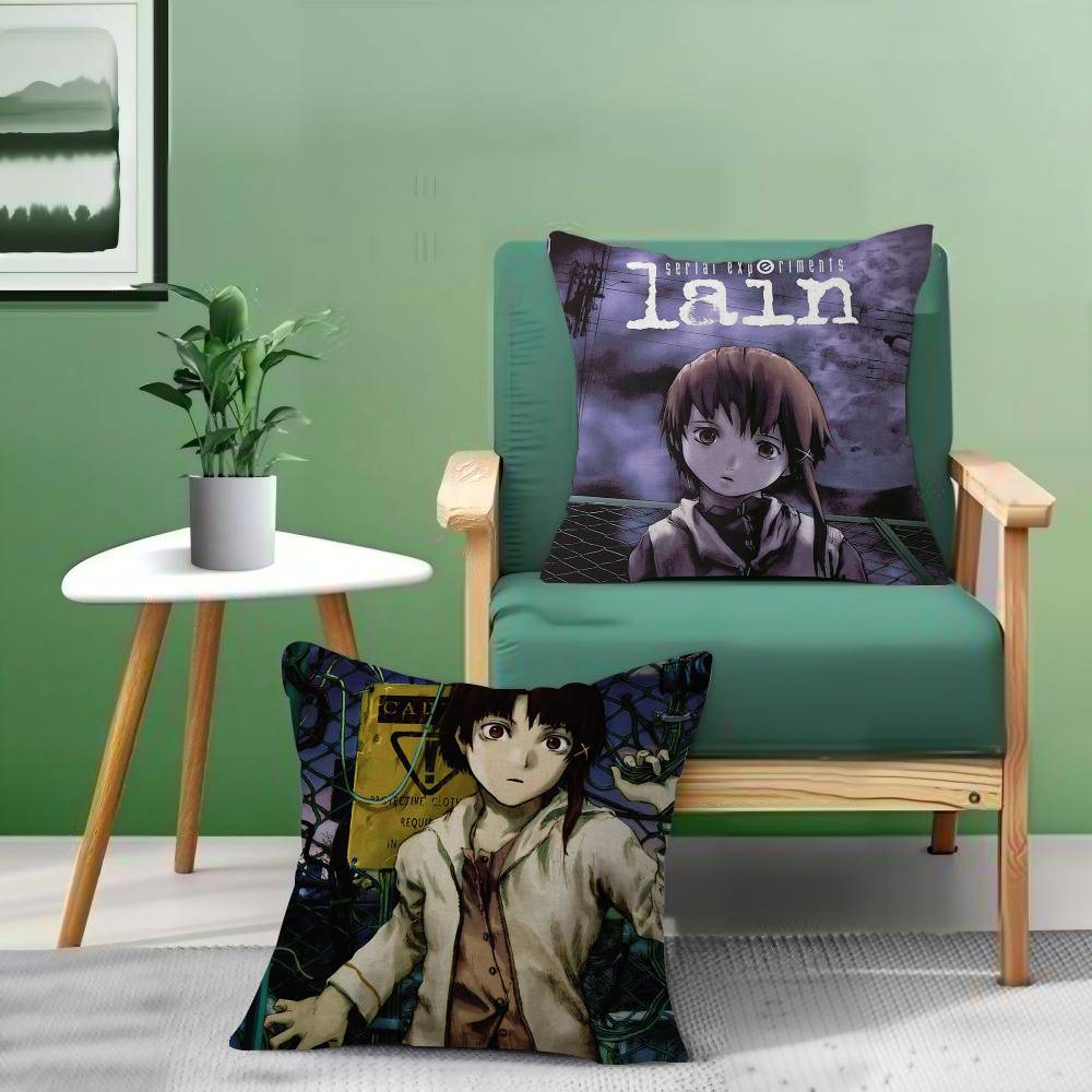 serial experiments lain Pillow Gift Home Office Decoration Bedroom Sofa Car Cushion Cover case 45x45