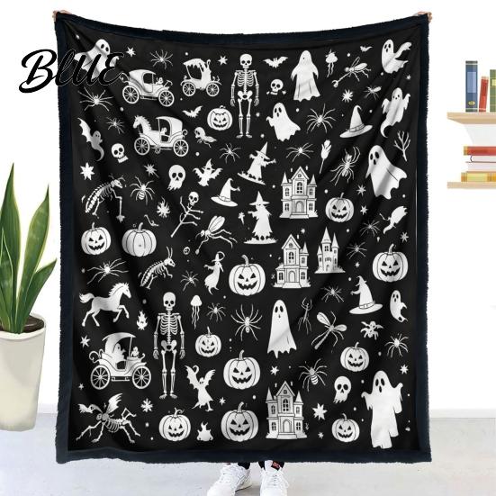 DIY Coloring Projects for Teens Halloween Blanket Throw Blanket with Ghost Patterns Color Your Artistic Bedroom Decor Accessories Own Washable Cozy