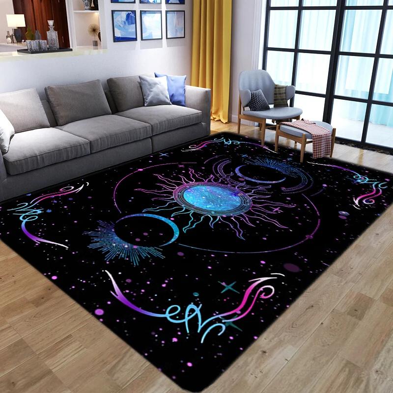 

Modern Purple Sun Moon Carpet Non Slip Printed Rug for Living Room Bedroom Hallway Floor Mat 40x60cm