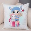 Cute Cartoon Girl and Cat Cushion Cover for Children Room Sofa Home Car Decor Lovely Child Pillow Case Plush Pillowcase 45x45cm