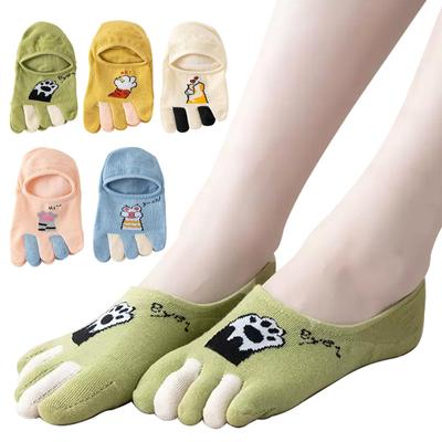Foot On the Back of the Shallow Odor One Size Fits Sweat Quick Drying of 5 Pairs In 5 [MgDa] Women's 5-toe Socks, Cover, Non-slip Heel, Wear, 5-toe