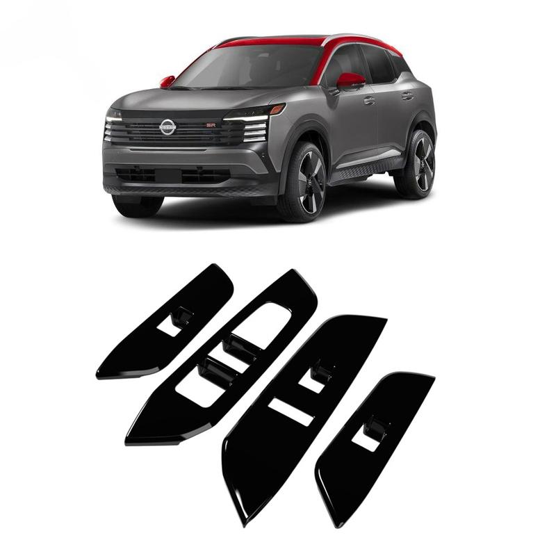 LHD For Nissan Kicks 2025 2026 ABS Carbon Fibre Car Window Switch Switch Button Window Switch Panel Cover Trim Accessories