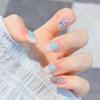 Artificial Nails Flashing Love Short Thin Pink Transparent Nail Stickers Removable