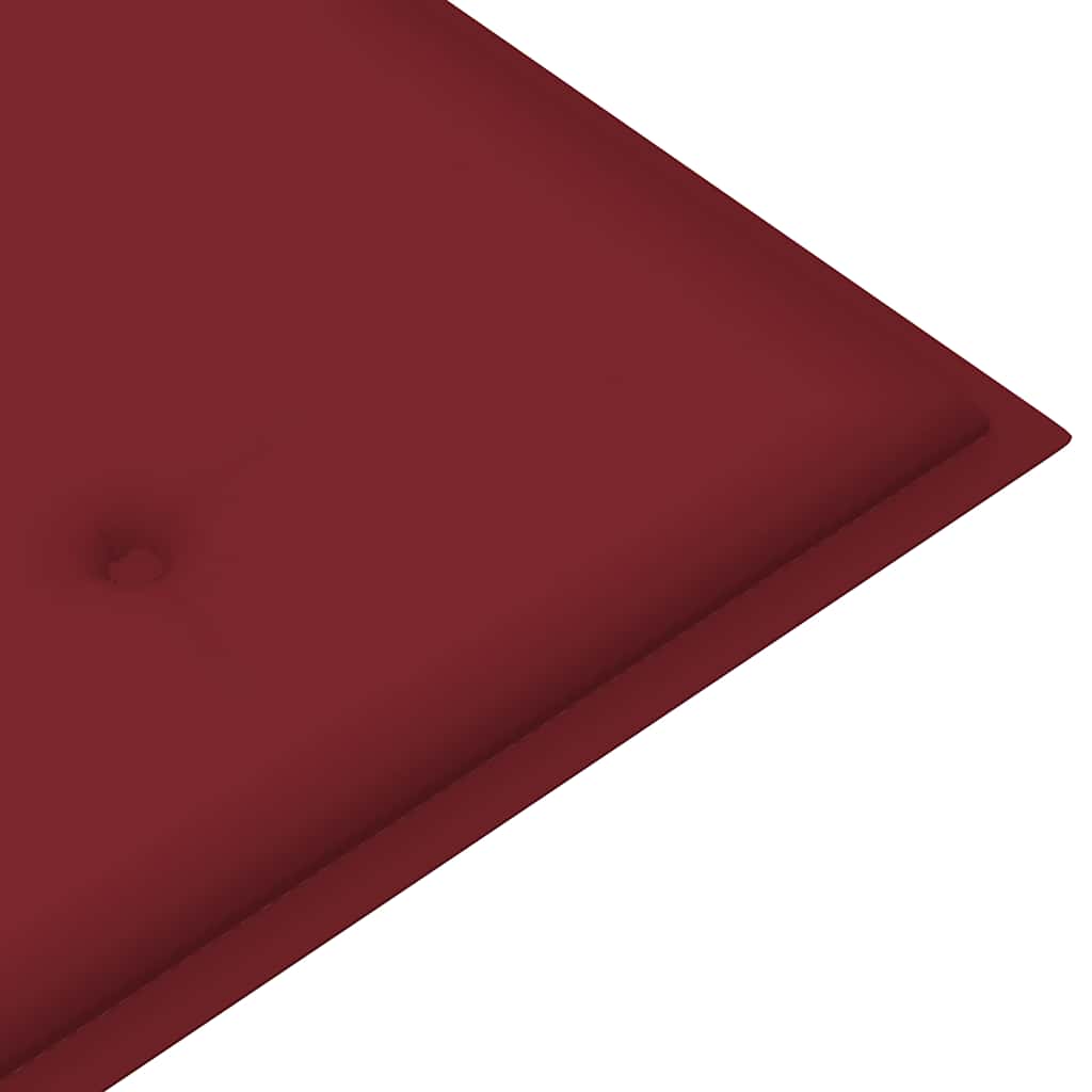 Vidaxl Ławka Batavia Z Czerwoną Poduszką, 150 Cm, Lite Drewno Tekowe