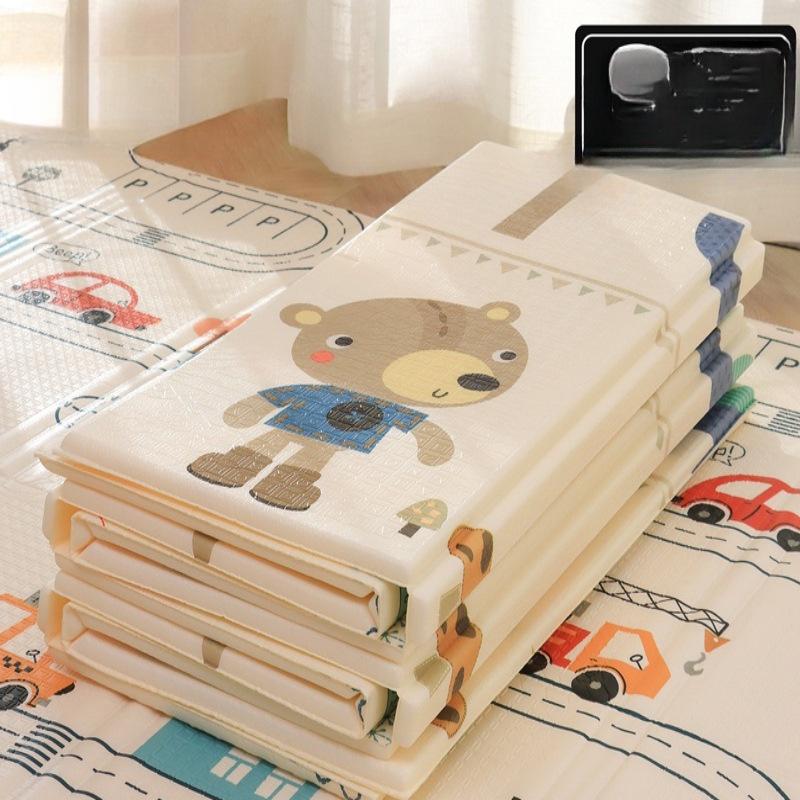 Foldable, Odorless Foam Baby Crawling Mat - Thick, Interlocking Design for Infant Play In Living Room (Girls)