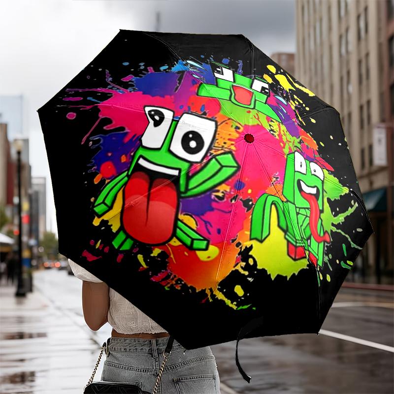 Colorful Game Friends Umbrella 8-Frame for Travel, Camping, Casual Lightweight Portable Umbrella, Essential for Every Family Holidays Gift