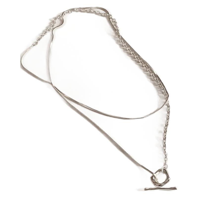 Women Minimalist Luxury Multilayer Double Ot Clavicle Chain Necklace