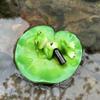 Jardin, Cour, Fontaine d'eau courante, Décoration artisanale en résine, Feuille de lotus flottante, Grenouille. Style Pastoral Classique