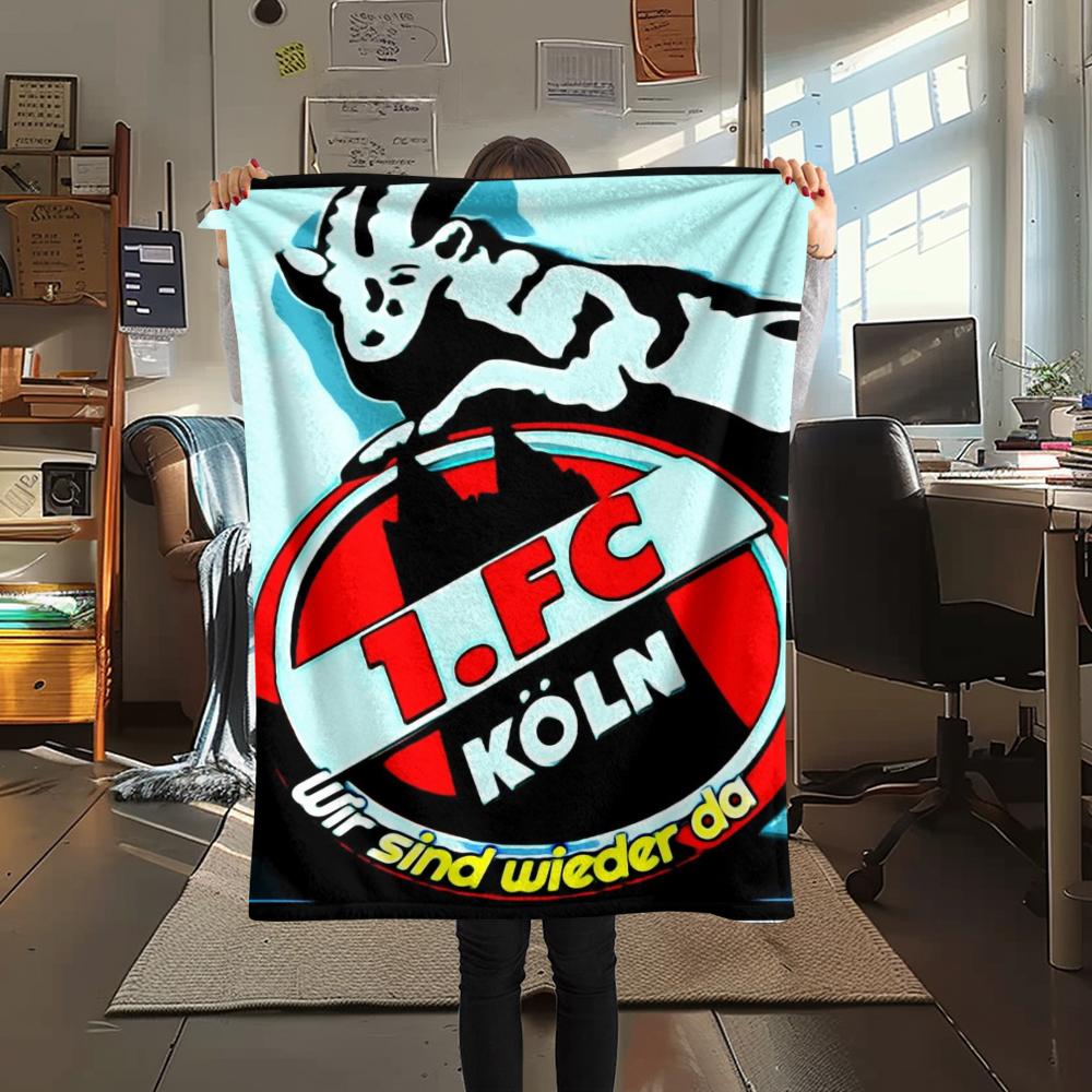1 szt. Koc Flanelowy z Nadrukiem FC KÖLN, Wysokiej Jakości, Komfortowy na Wszystkie Pory Roku, Wystrój Domu, Ciepło i Komfort, Idealny na Prezenty Świąteczne51
