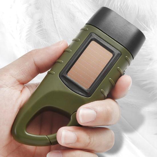 Solar And Hand Crank Flashlight 5-in-1 Emergency LED Light with Type-C Charging Waterproof Portable Power Bank for Camping Outdoor Use