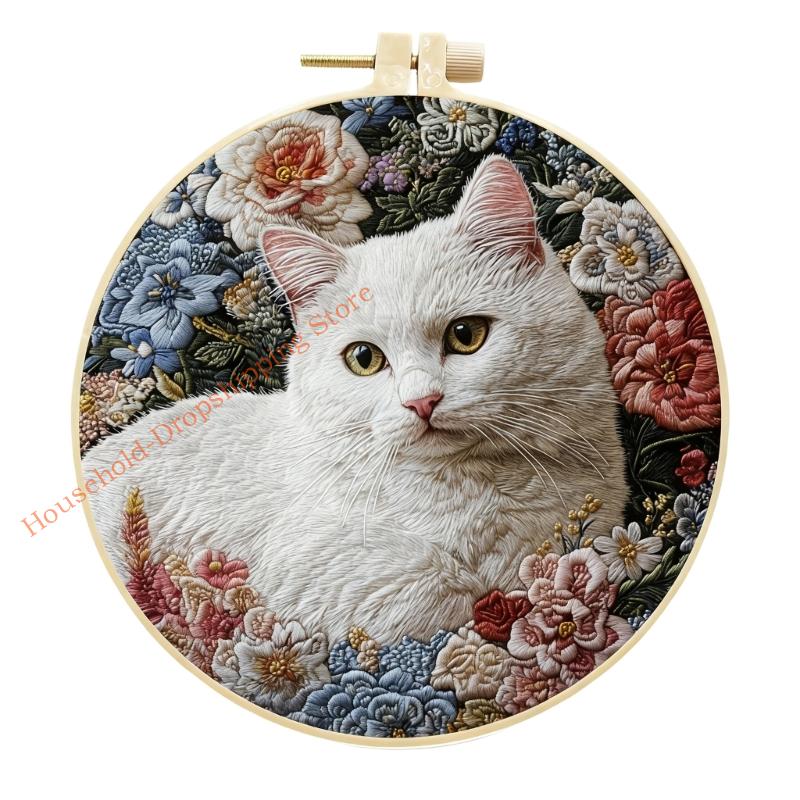 Embroidery Starter Set For Cats Lovers Featuring All Materials And For Creative Fun Home