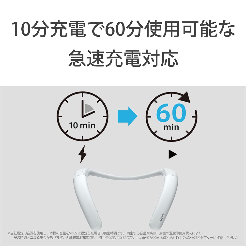 Sony Wireless Neckband Speaker style Equipped with two microphones for teleworking Lightweight for comfortable use and gaming IPX4 water resistance