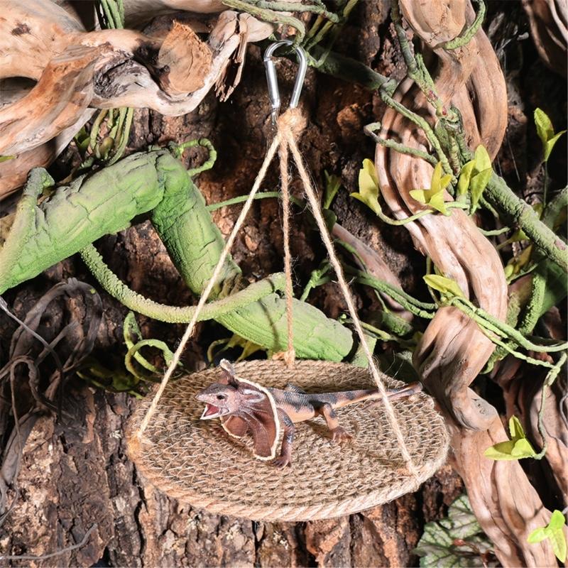 Straw Woven Reptiles Hammock Bed for Lizards and Small Animal Owners Breathable and Easy to Hanging for Terrariums Decors