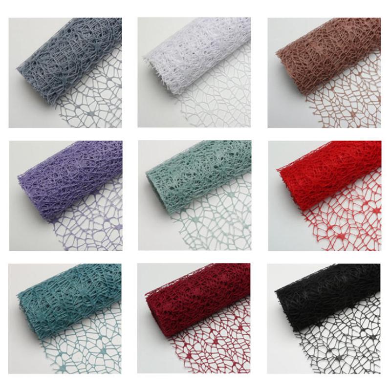 50Cm*4.5M/Roll Flower Wrapping Mesh Paper Iregular Hollow Net Wrapper Floral Bouquet Paper Fresh Flower Florist Packaging Sheet