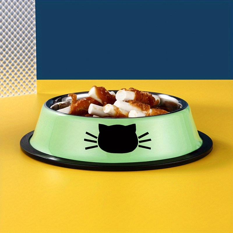 

Красочная и прочная миска для домашних животных из нержавеющей стали — нескользящее основание, легко чистится — идеально подходит для кормления и поения вашей любимой кошки зелёный