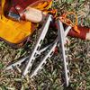 Boundless Voyage Titanium Set of Lightweight with Reflective for Hard and Rocky Snow Pegs for Tents and Solid Stakes for Solo and Outdoor Includes