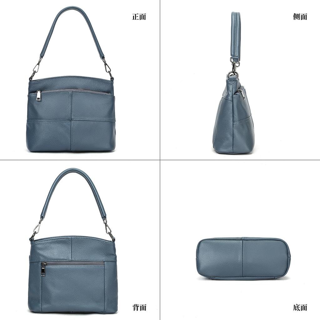 Vintage Women's Handbag Soft Genuine Leather Crossbody Shoulder Bag Square Solid Color Female Tote Lady Messenger Bags Underarm