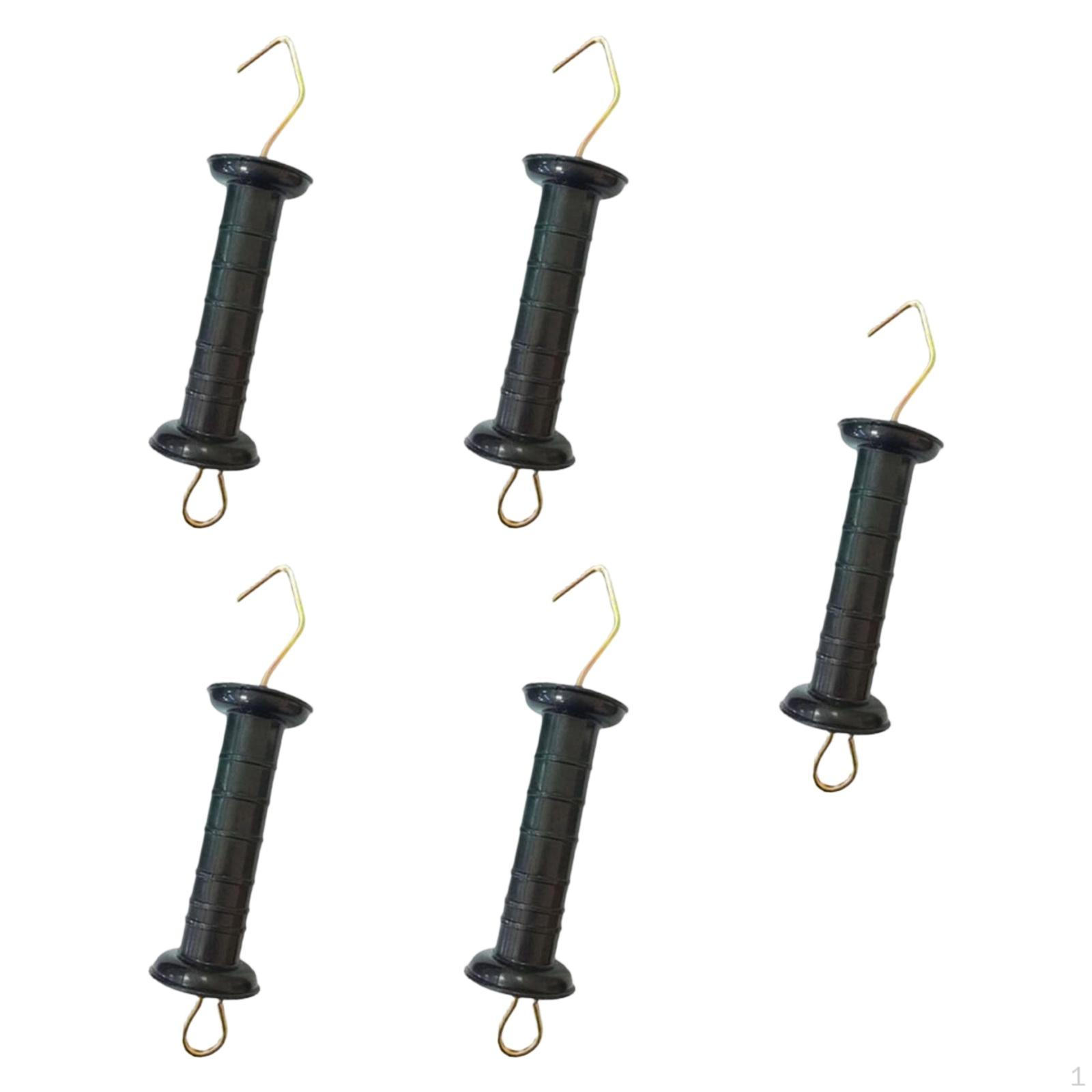 5 Pieces Electric Fence Gate Handle Insulators with Spring, Compact, Lightweight,