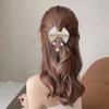 Durable Zinc alloy Women Hair Clip Ultra-fresh Sweet Style Rhinestone Hair Clip with Tassel Design Pearl Spring Clip Women