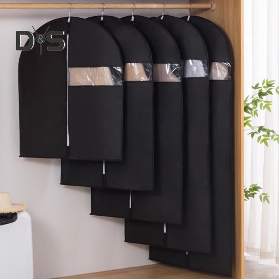 Garment Bag Dustproof Clothing Cover with Transparent Window Zipper Closure Closet Organizer Coat Suit Dress Hanging Bag