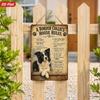 Border Collie House Rules Metal Sign
