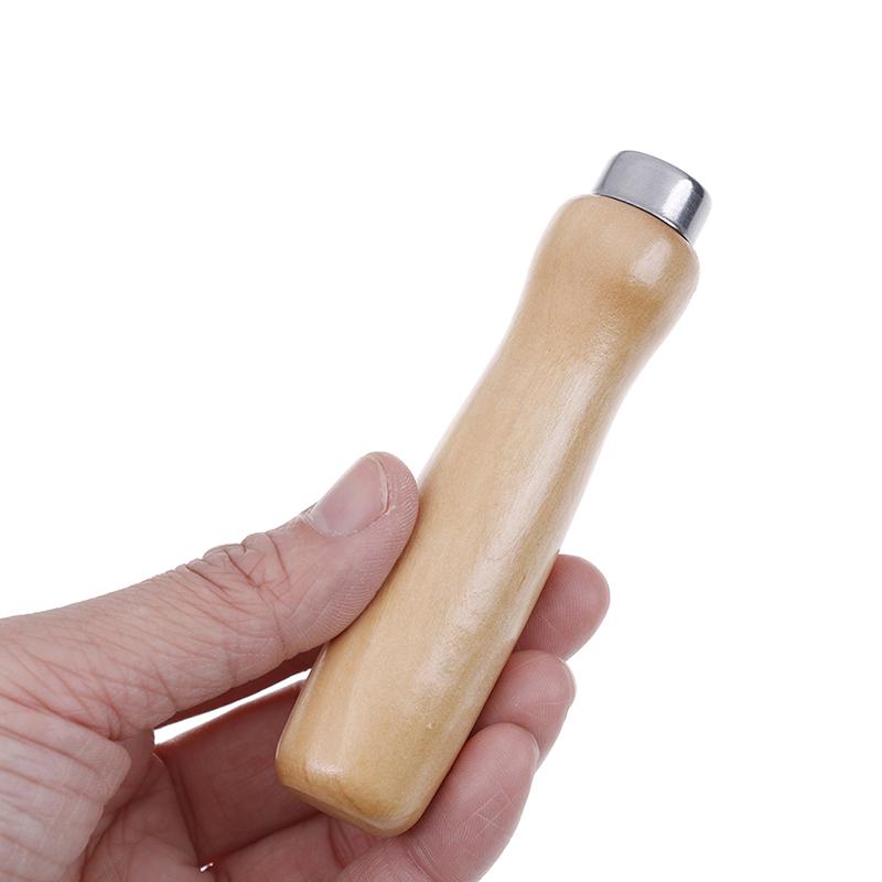 3 Pcs Wooden File Handle Fit Home Tool Stainless Steel Ring Hardwood Diy Gifts