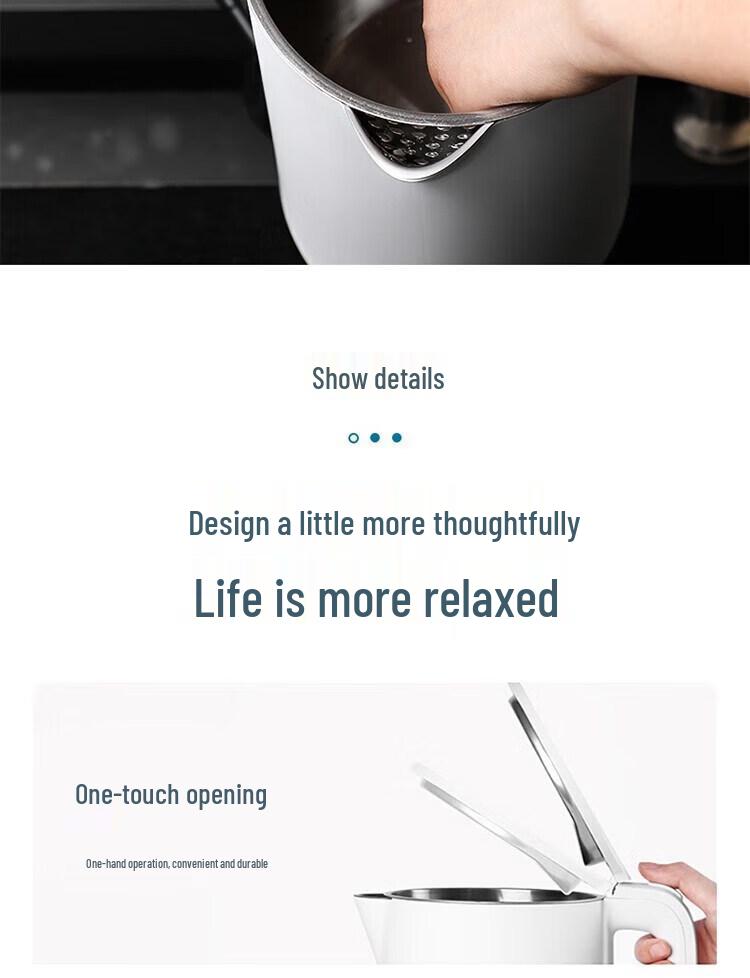 Su Bo'er 1.5L Stainless Steel Electric Kettle with Seamless Inner Liner