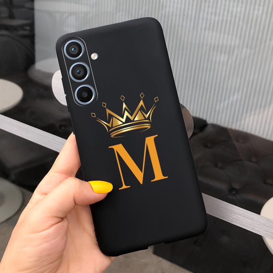 For Samsung Galaxy A52 A52S A53 A54 5G Case Luxury Crown Letters Painted Soft Slim Back Cover For Samsung A52 5G SM-A526B Fundas