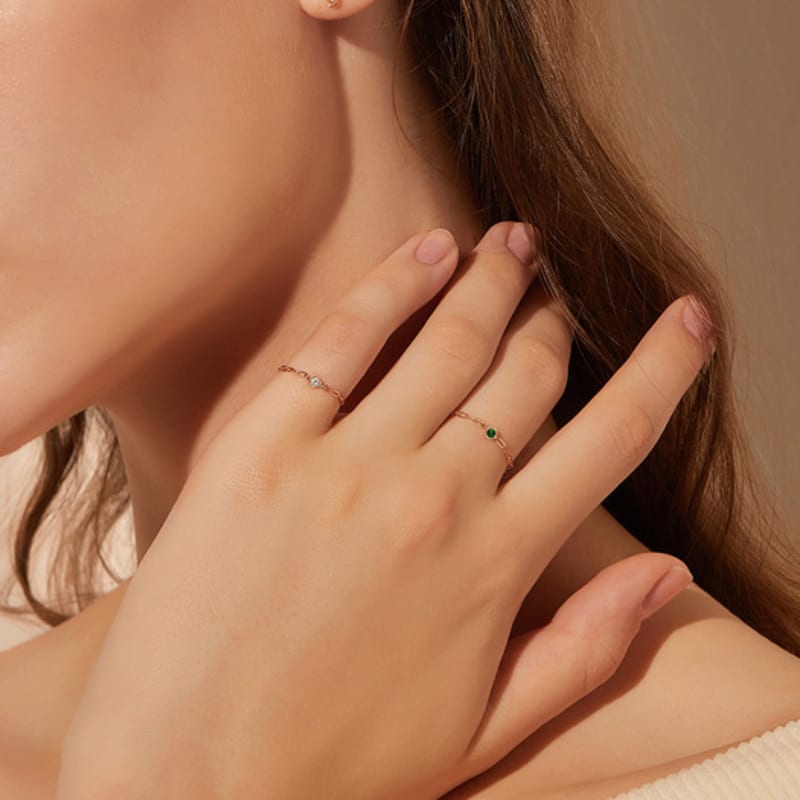 DIDIER DUBOT Miss Doo 14K Gold Chain Ring JDRRR3S214S