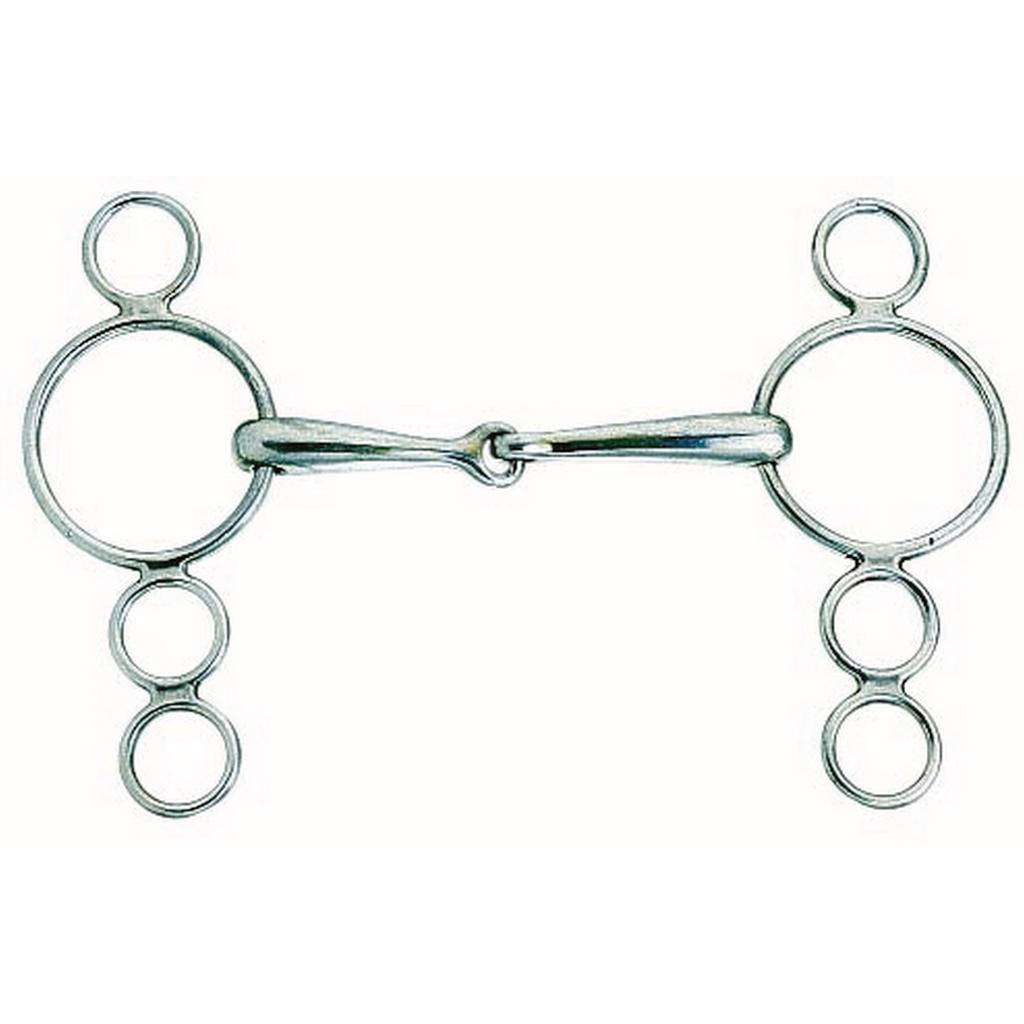 Korsteel Horses Stainless Steel Jointed 3 Ring Dutch Gag Bit