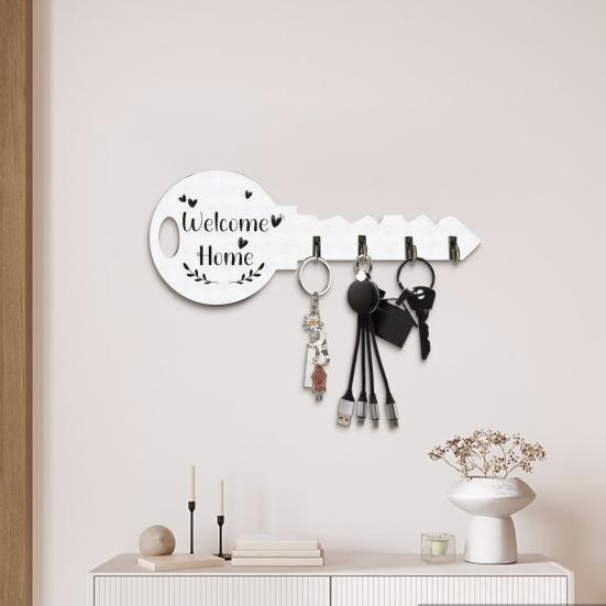 Key Hook with Strong Load-Bearing Capacity Bohemia Style Wall-mounted Decorative Key Shape Key Organizer