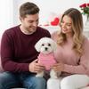 Small Dog Sweater Dress Heart Puppy Sweater Dog Knitted Clothes with Leash Hole Turtleneck Pullover Warm
